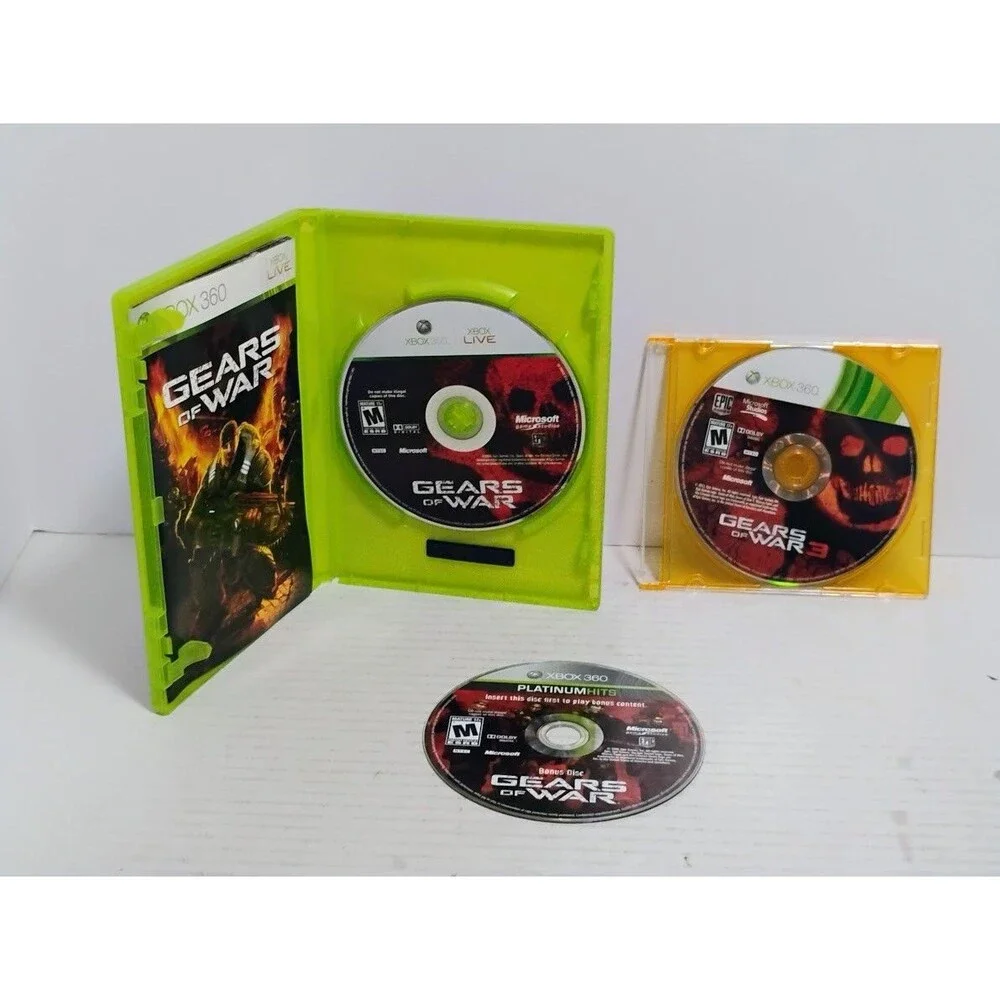 2006 MICROSOFT XBOX 360 GEARS OF WAR LOT GOW 1 CIB GOW 3 & BONUS DISC